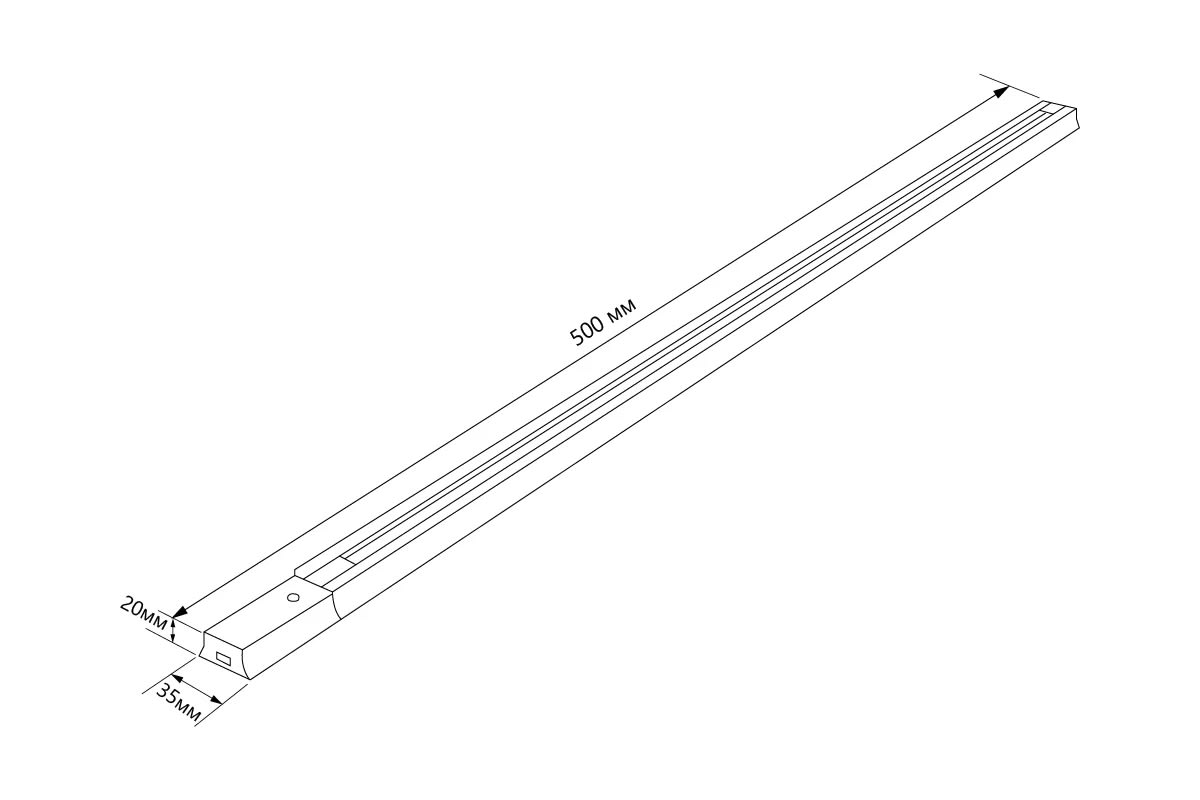 Riel Energizado Monofásico 220V 50cm Negro Profesional3