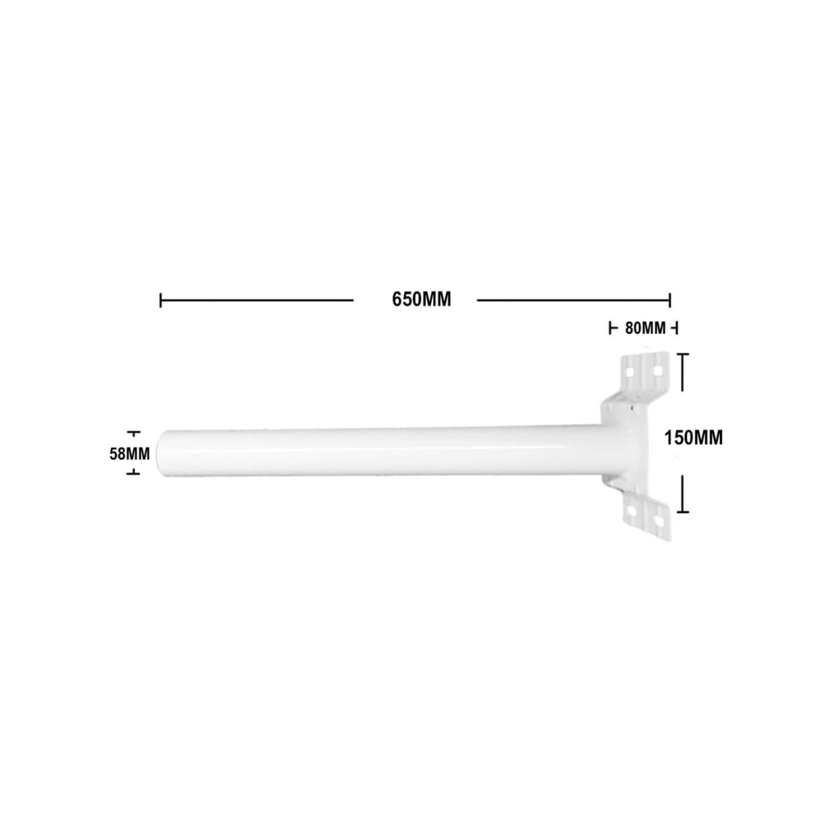 Brazo Soporte para Luminaria Pública Tubo Ø58mm Blanco4