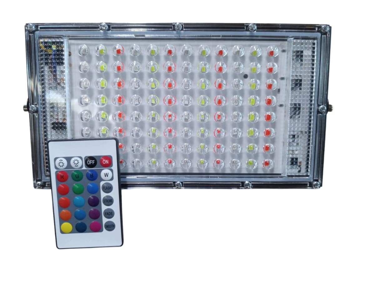 Proyector de Área 50W RGB Flat IP65 con Control Remoto1