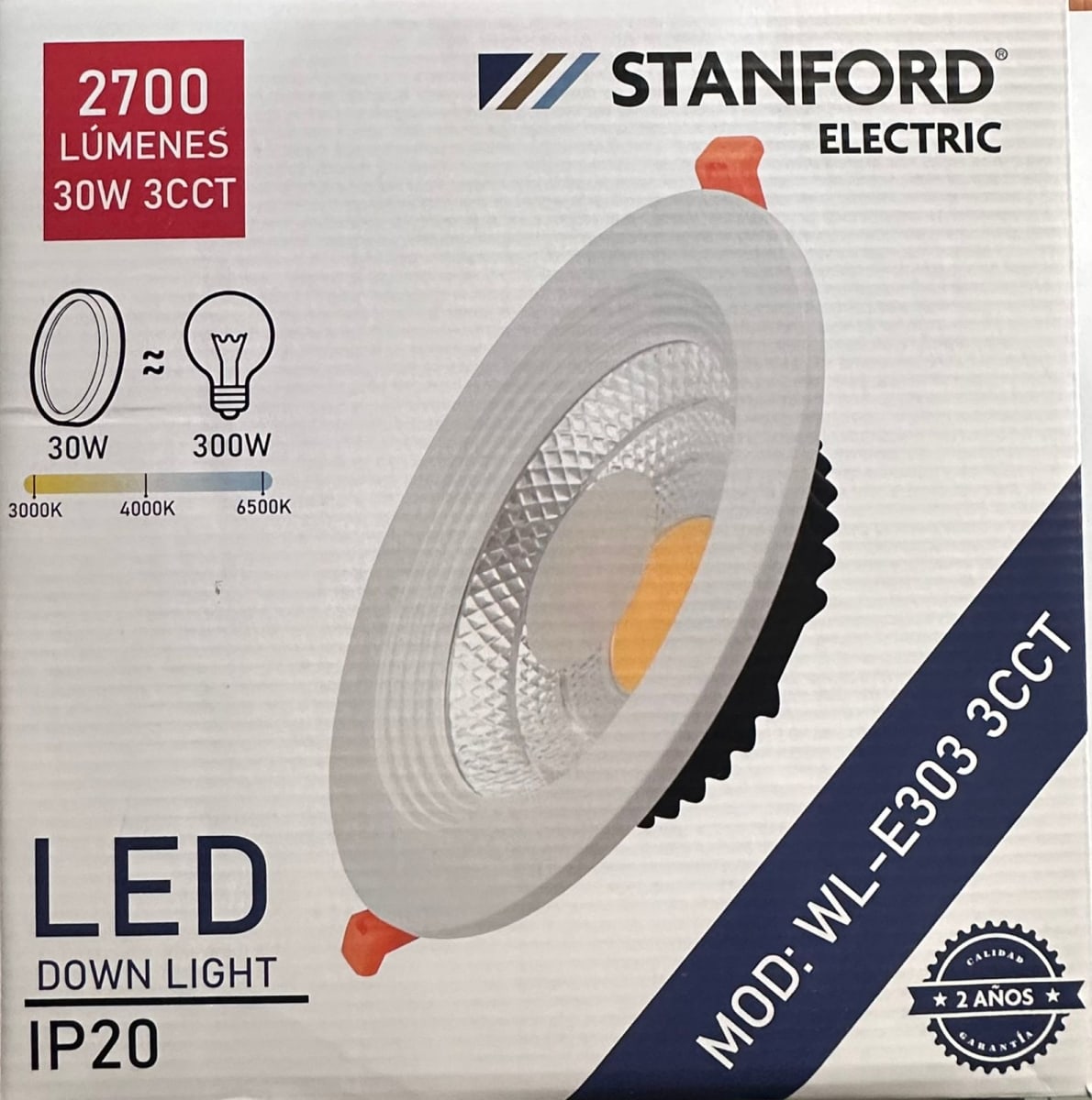 Foco Downlight 30W Concéntrico Opal CCT 3000-4000-6500K (sf)4