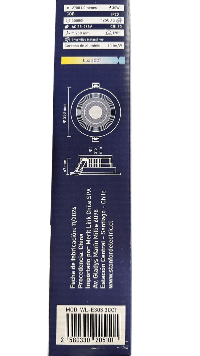 Foco Downlight 30W Concéntrico Opal CCT 3000-4000-6500K (sf)5