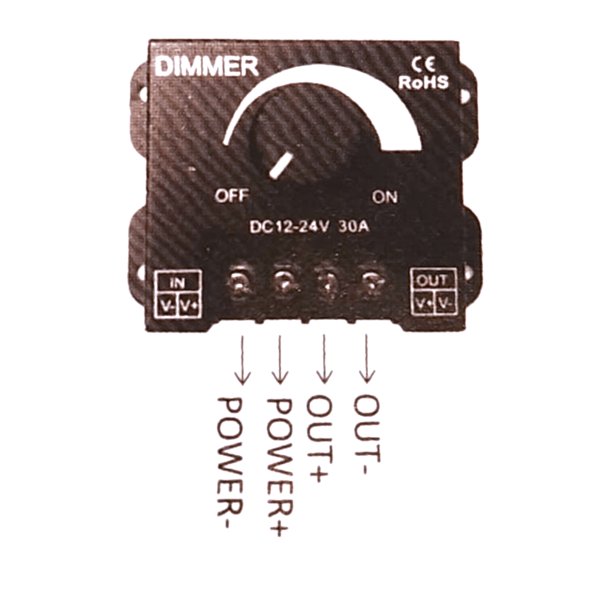 Dimmer 12-24V 30A Negro2