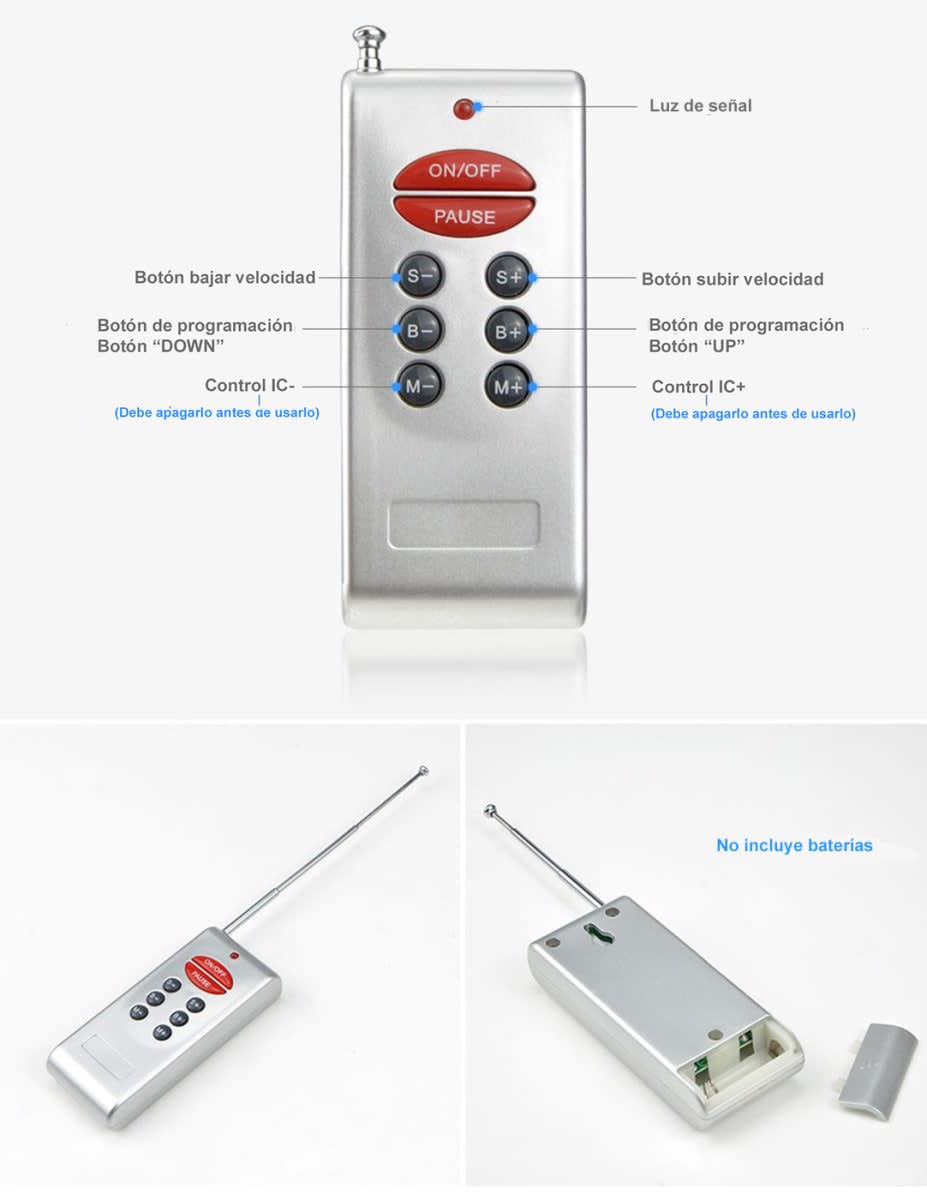 Control Remoto RF Cinta Led Digital 12V 133 secuencias5