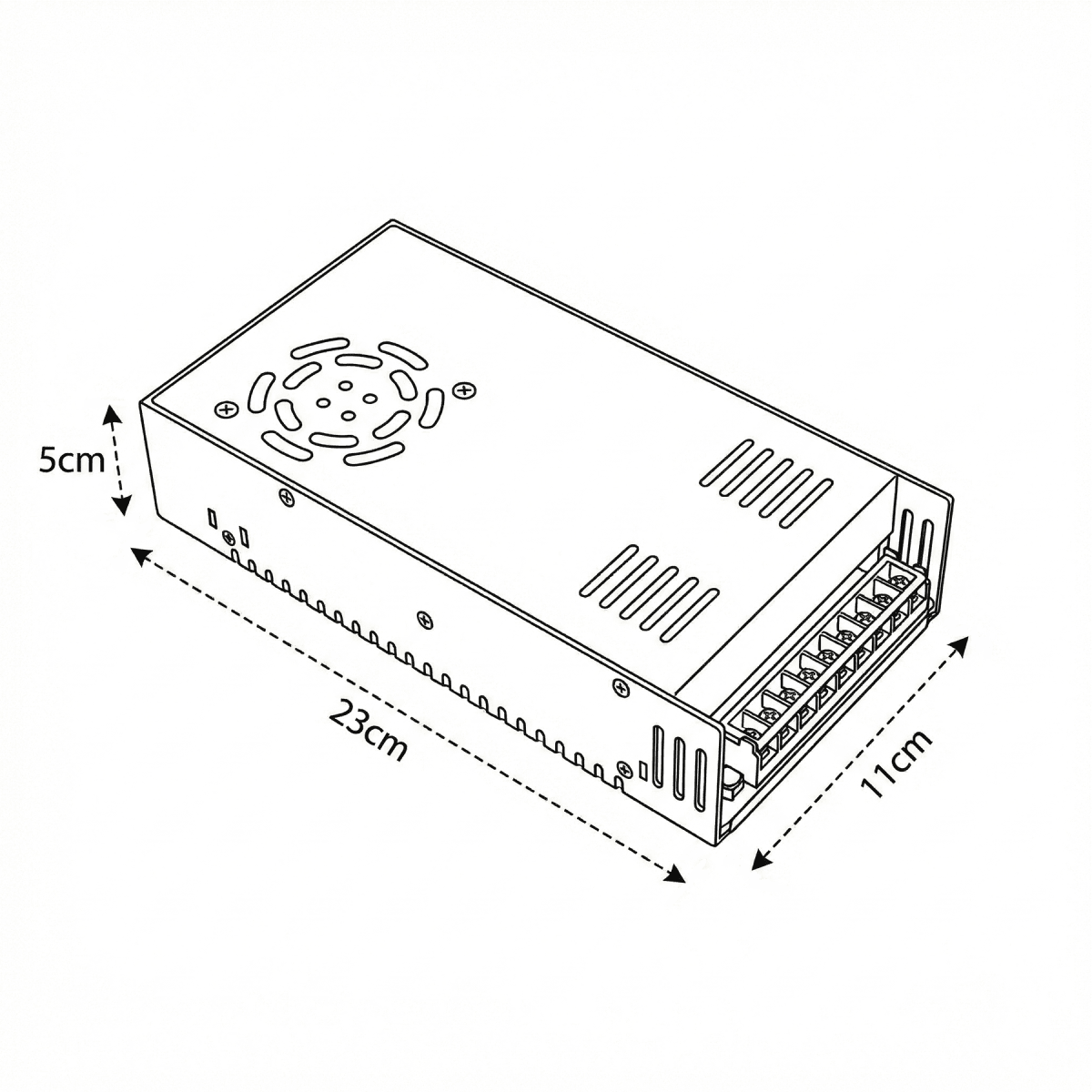 Fuente de Poder 24V 16,7A 400W IP20 (230x110x50mm)(wt)3