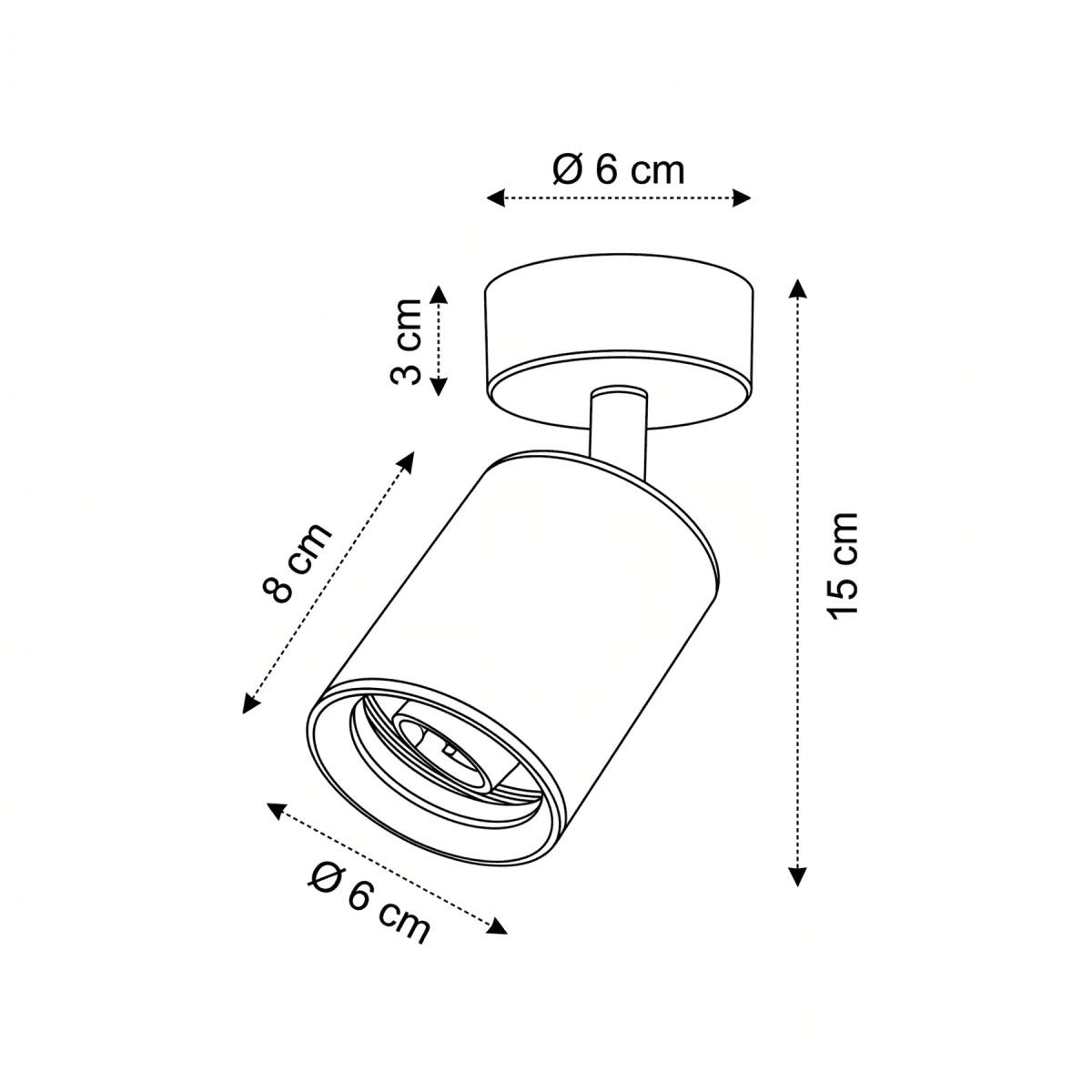 Apliqué Porta Ampolleta GU10 Sobrepuesto Dirigible Negro2