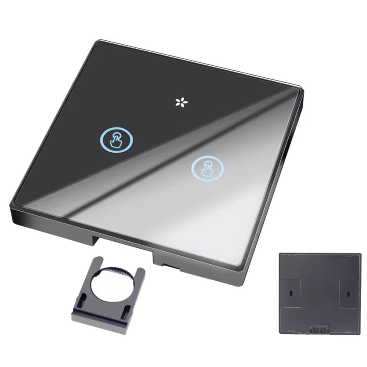 Interruptor Inalámbrico 433Mhz Negro 2 Botón + 2 Receptor3