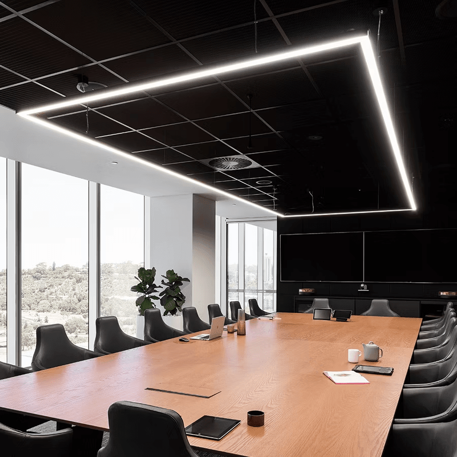 Perfil Aluminio Difusor 5032 3mt Lineal 50x32mm Negro2
