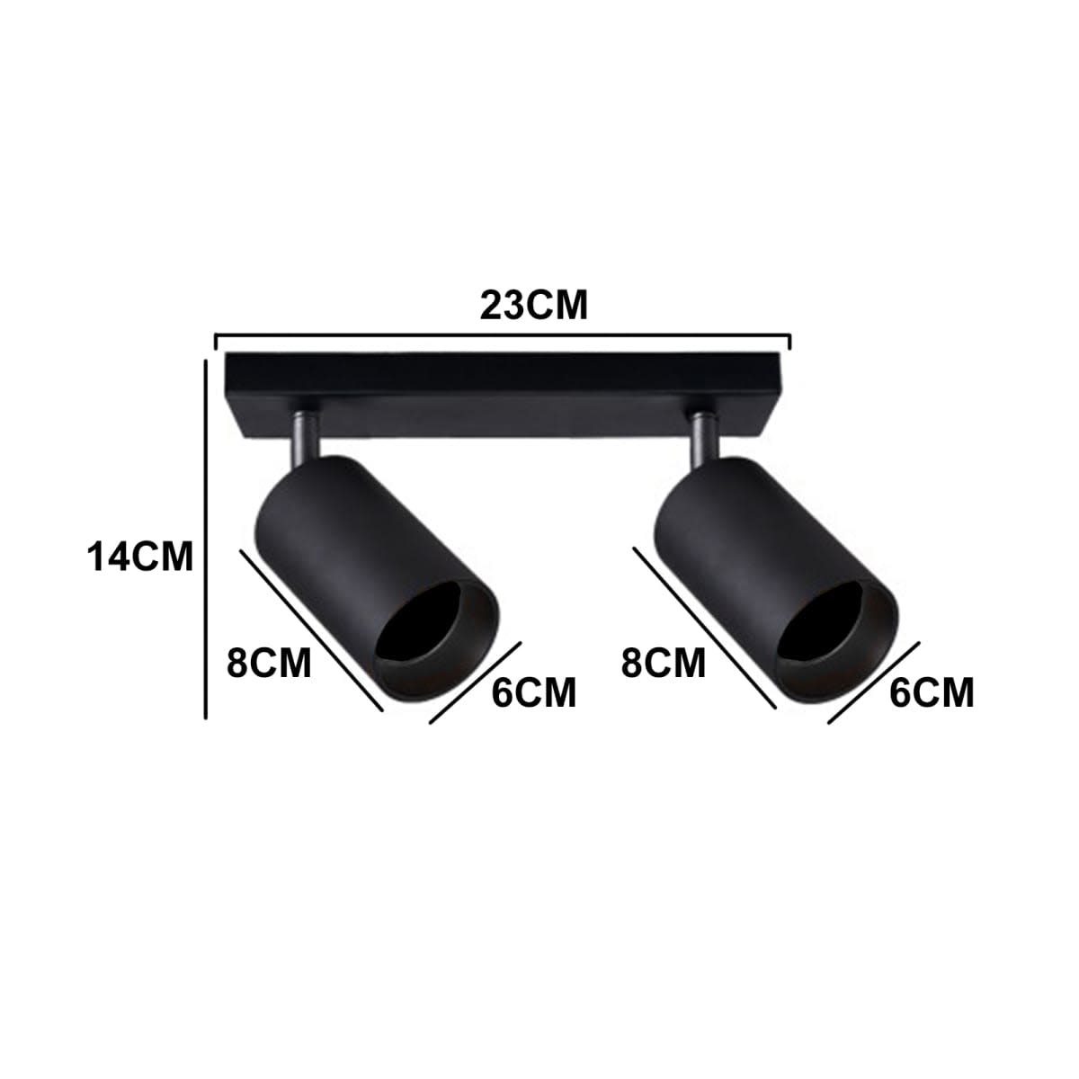 Aplique Porta Ampolleta GU10 de 2 Focos Negro2