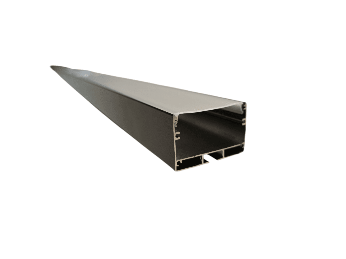 Perfil Aluminio Difusor 5032 3mt Lineal 50x32mm Negro1