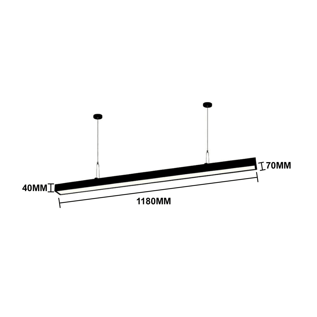 Lineal Negro 24W 5700K Luz Fria Económico (wt)2