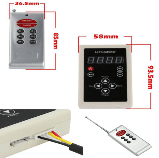 Control Remoto RF Cinta Led Digital 12V 133 secuencias6