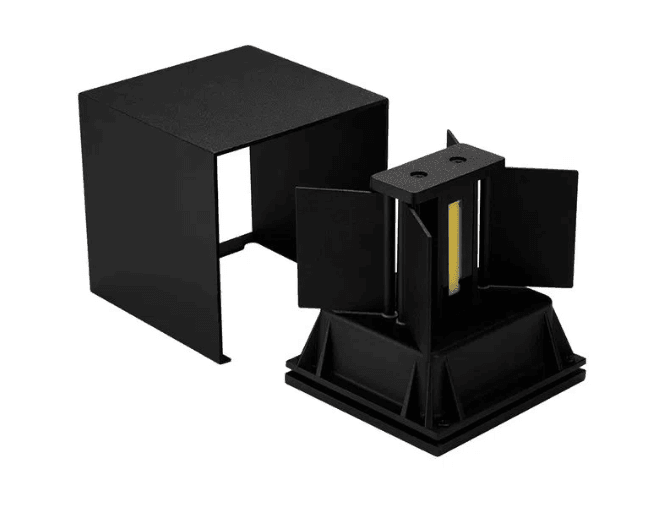 Aplique Muro Cubo Negro Bidireccional Ángulo Ajustable 6W 3000K IP54 (kn)5