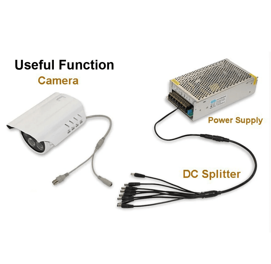 Conector Plug Jack 1 Hembra 8 Machos 12V 2.1mm4