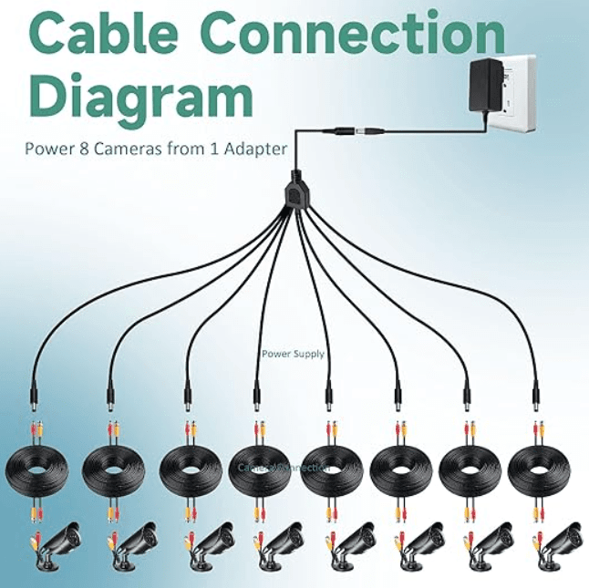 Conector Plug Jack 1 Hembra 8 Machos 12V 2.1mm3
