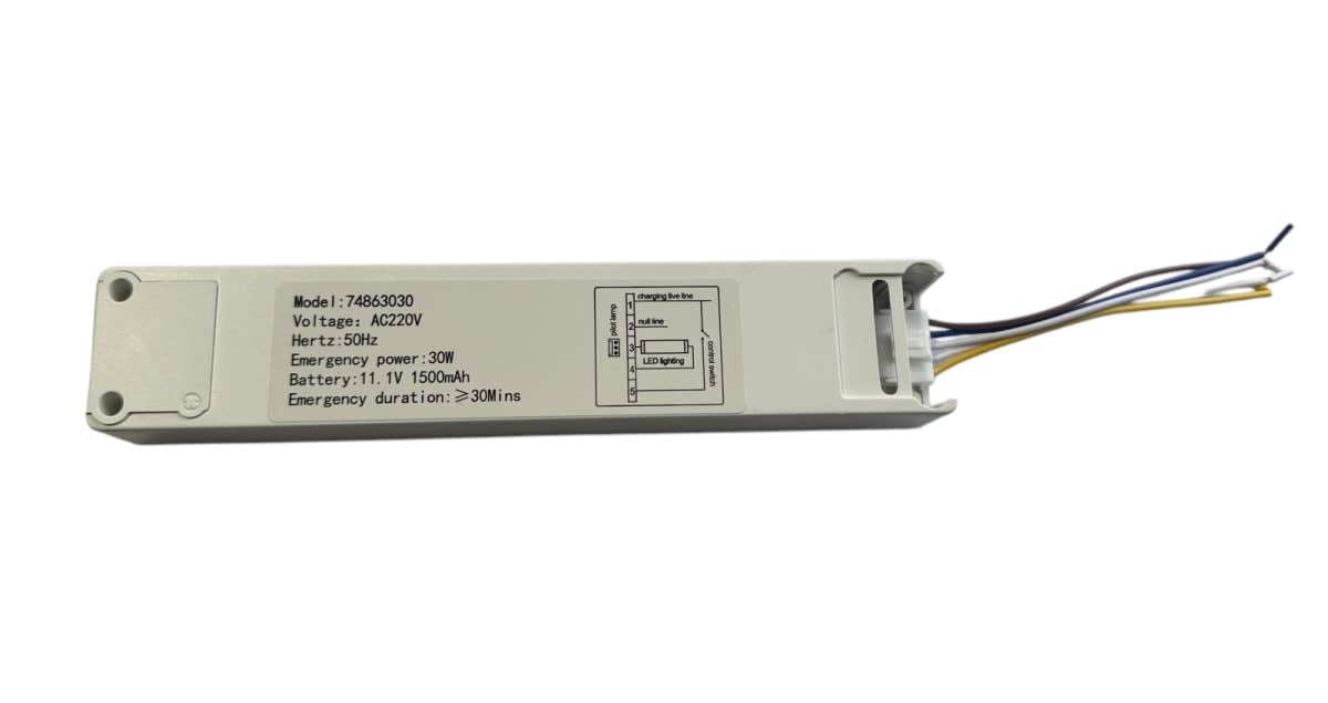 Kit de Emergencia Led 30W máx 90min Carga 24hr 213x40x27mm (c/conector) (kn)2