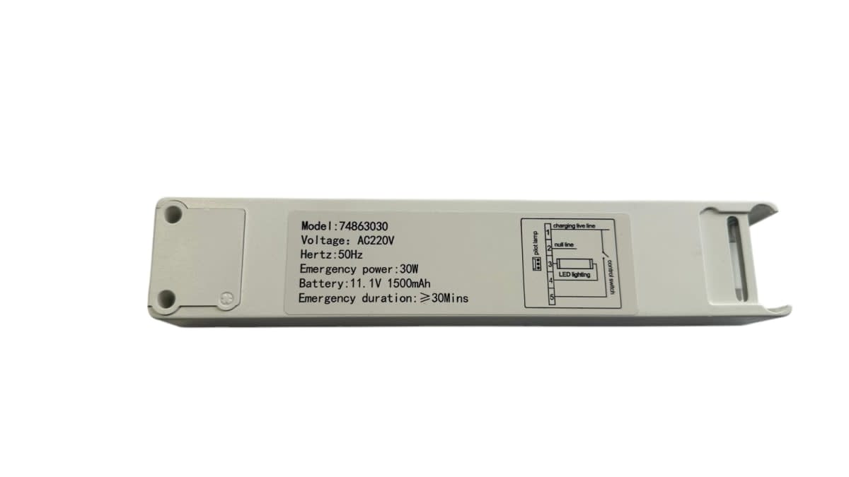 Kit de Emergencia Led 30W máx 90min Carga 24hr 213x40x27mm (c/conector) (kn)1