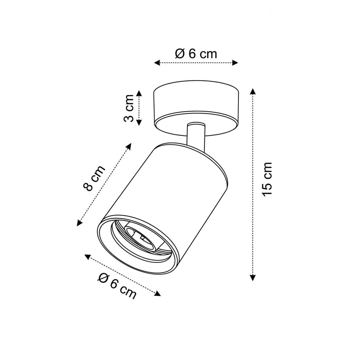 Apliqué Porta Ampolleta GU10 Sobrepuesto Dirigible Blanco2