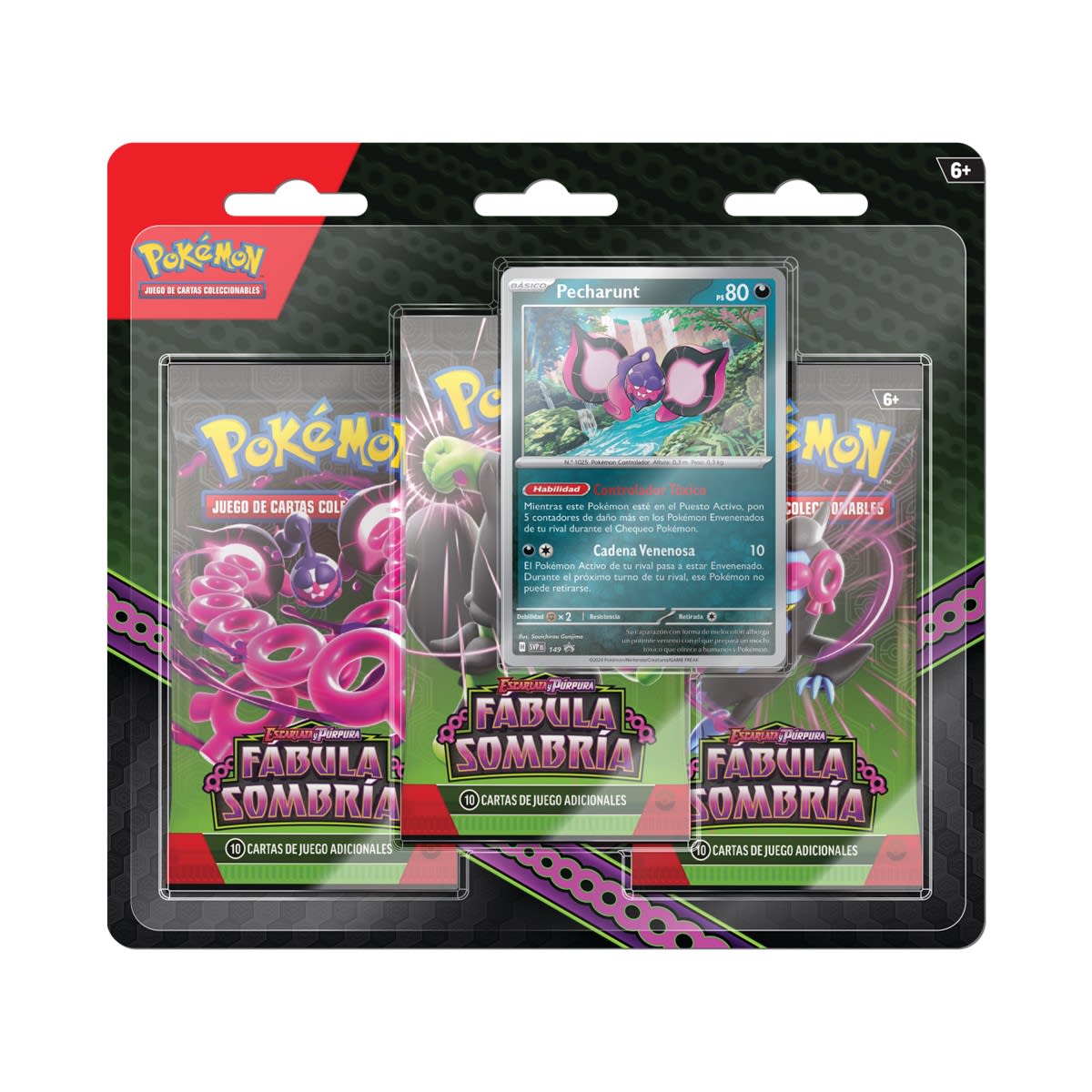 Blister 3 Pokemon TCG: Escarlata y Púrpura - Fábula Sombría1