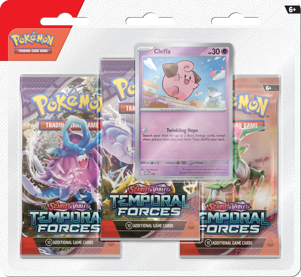 Blister 3 Pokemon TCG: Scarlet & Violet - Temporal Forces Cleffa 1