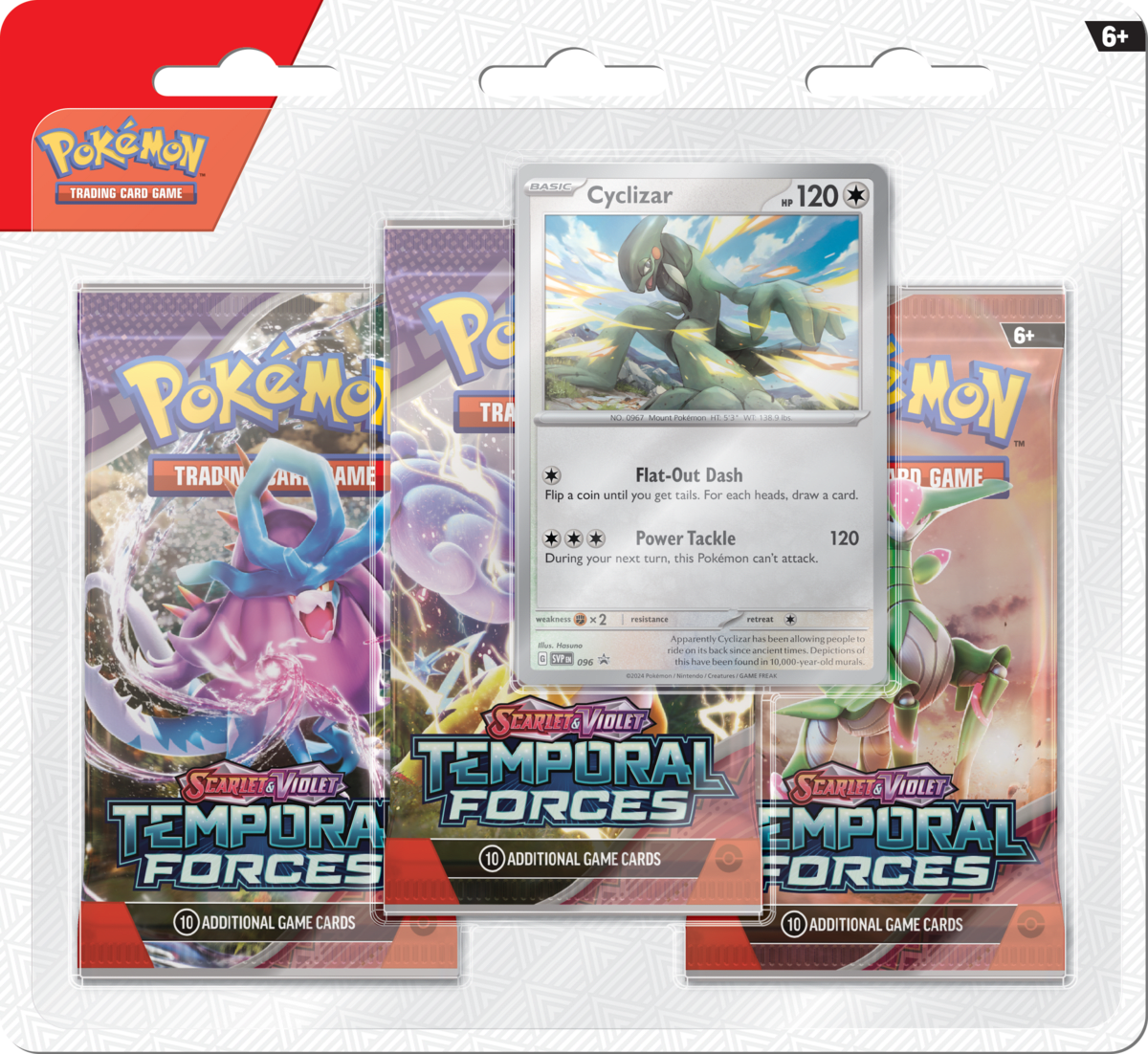 Blister 3 Pokemon TCG: Scarlet & Violet - Temporal Forces Cyclizar 1