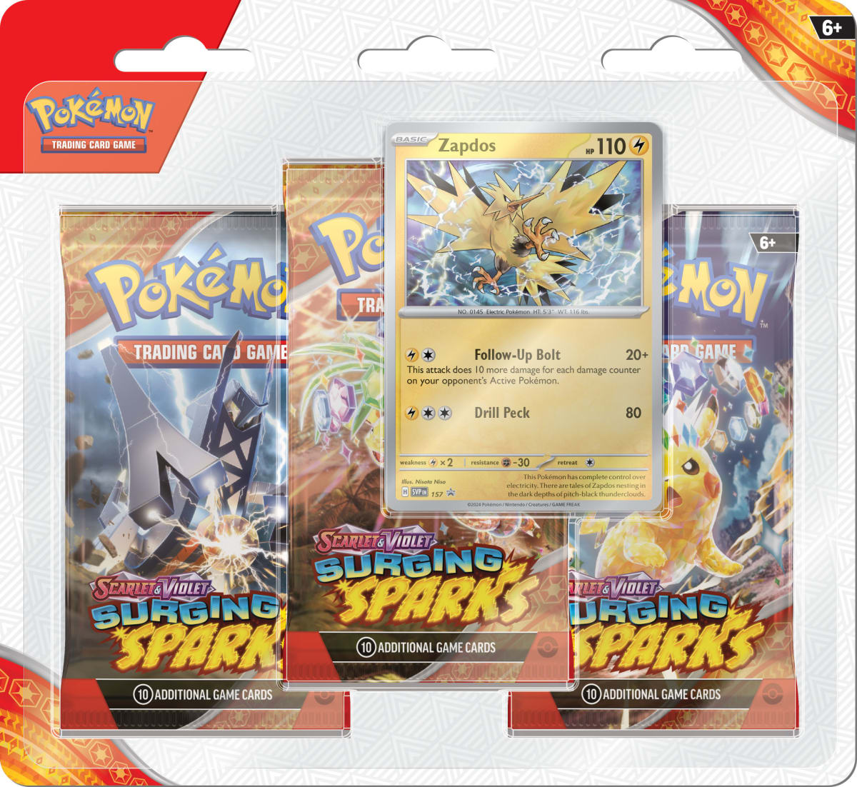 Blister 3 Pokemon TCG: Scarlet & Violet - Surging Sparks Zapdos1