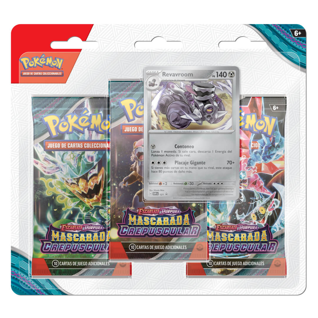 Blister 3 Pokémon TCG: Escarlata y Púrpura - Mascarada Crepuscular1