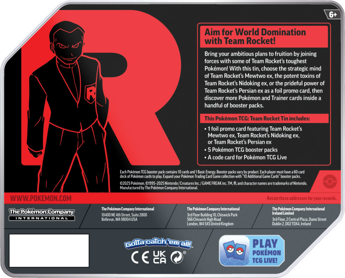 Team Rocket Tin Pokemon TCG2
