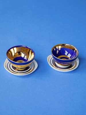 Tazas de Café & Platillo “Linea”  2 uds.