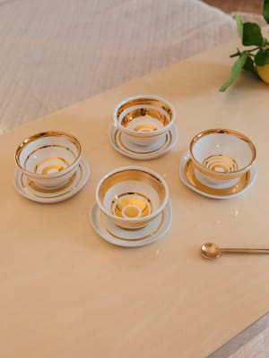 Taza de Café & Platillo “Linea” 4 unidades