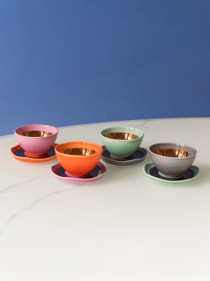 Tazas de Café & Platillo Colores 