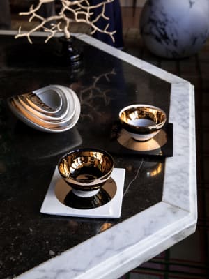 Tazas de Té & Platillo Cuadrado 