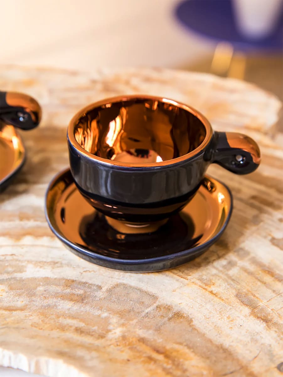 Taza Espresso & Platillo “Fiore” Cobre 1 unidad9