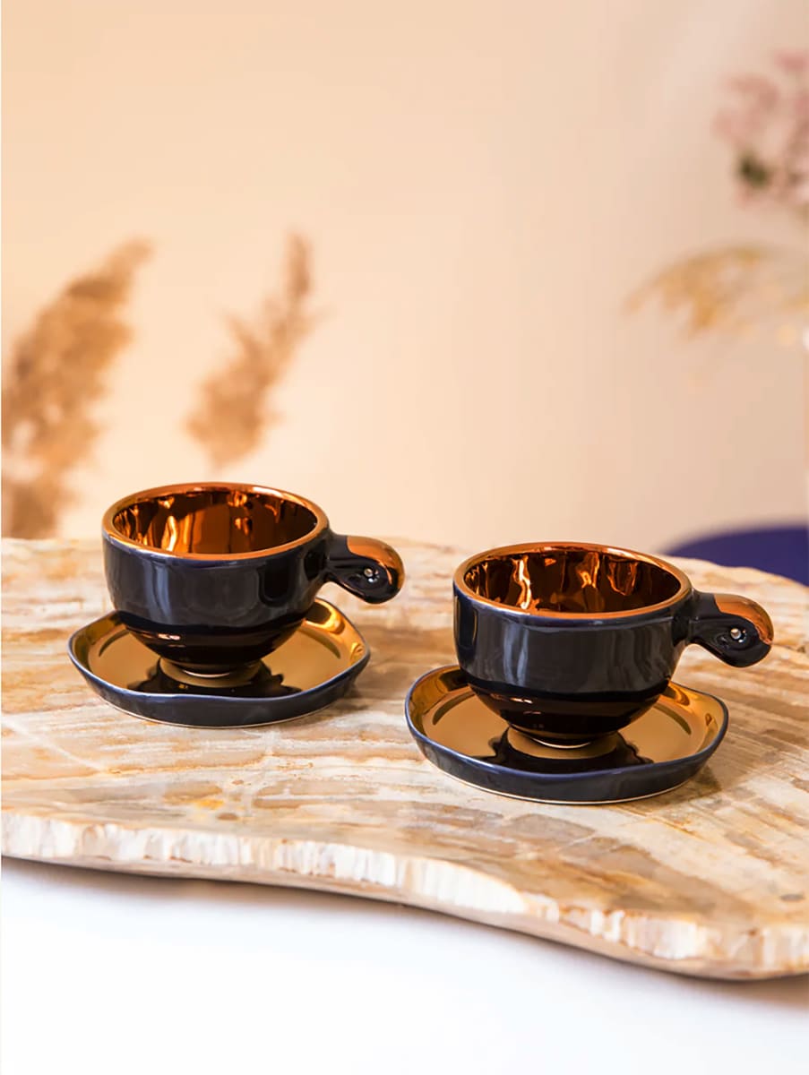 Taza Espresso & Platillo “Fiore” Cobre 1 unidad8