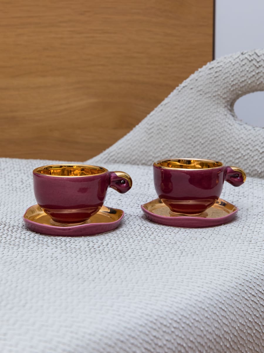 Taza Espresso & Platillo “Fiore” Oro 1 unidad15