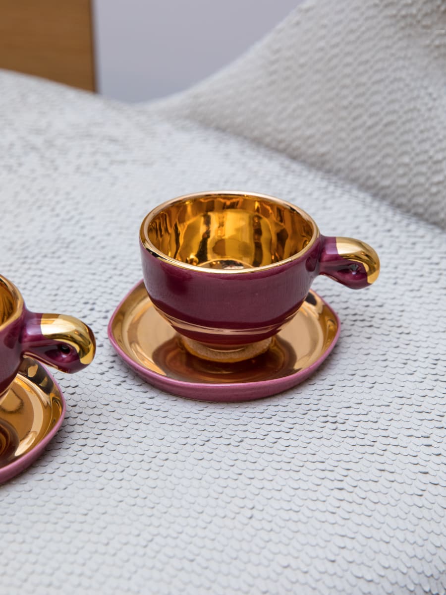 Taza Espresso & Platillo “Fiore” Oro 1 unidad16