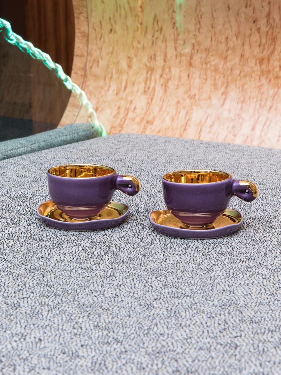 Taza Espresso & Platillo “Fiore” Oro 1 unidad7