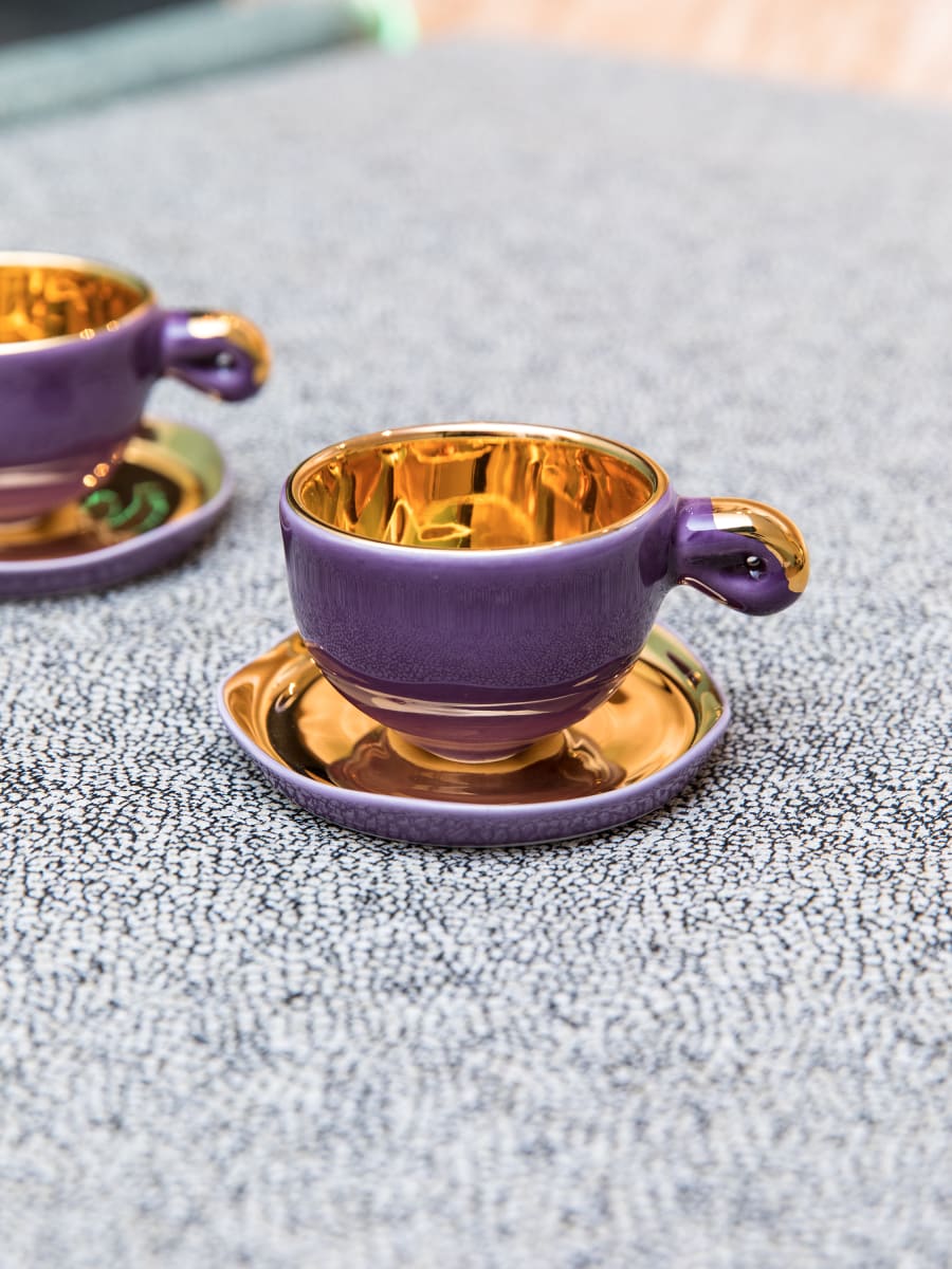 Taza Espresso & Platillo “Fiore” Oro 1 unidad8