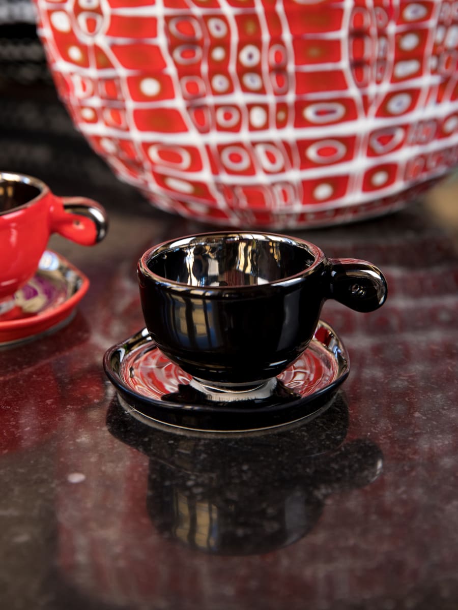 Taza Espresso & Platillo “Fiore” Platino 1 unidad8