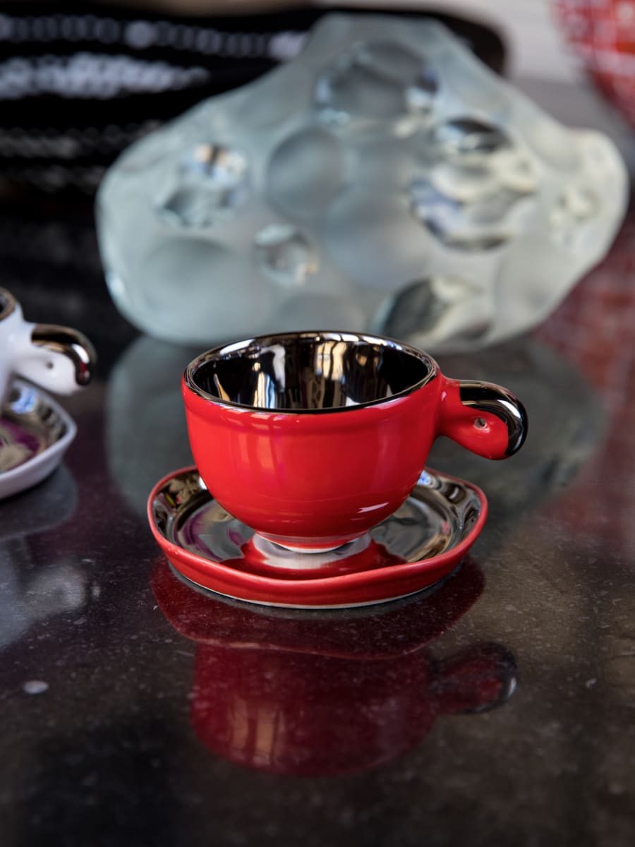 Taza Espresso & Platillo “Fiore” Platino 1 unidad7