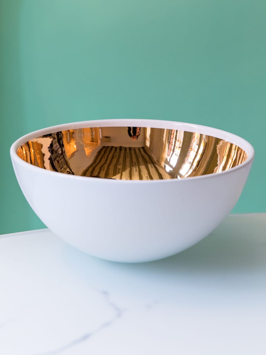 Bowl “Emisfero” Blanco / Oro1