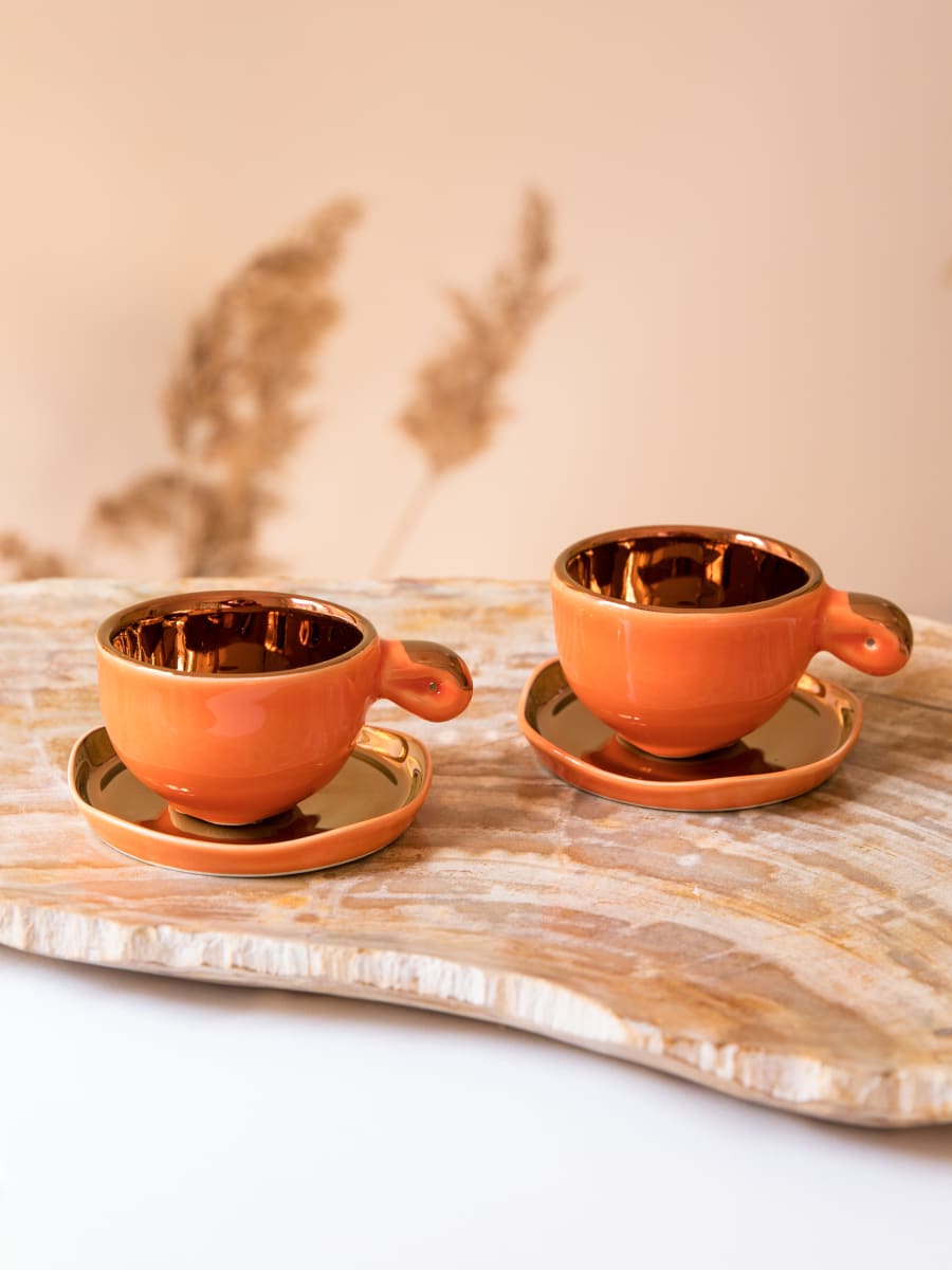 Taza Espresso & Platillo “Fiore” Cobre 1 unidad1