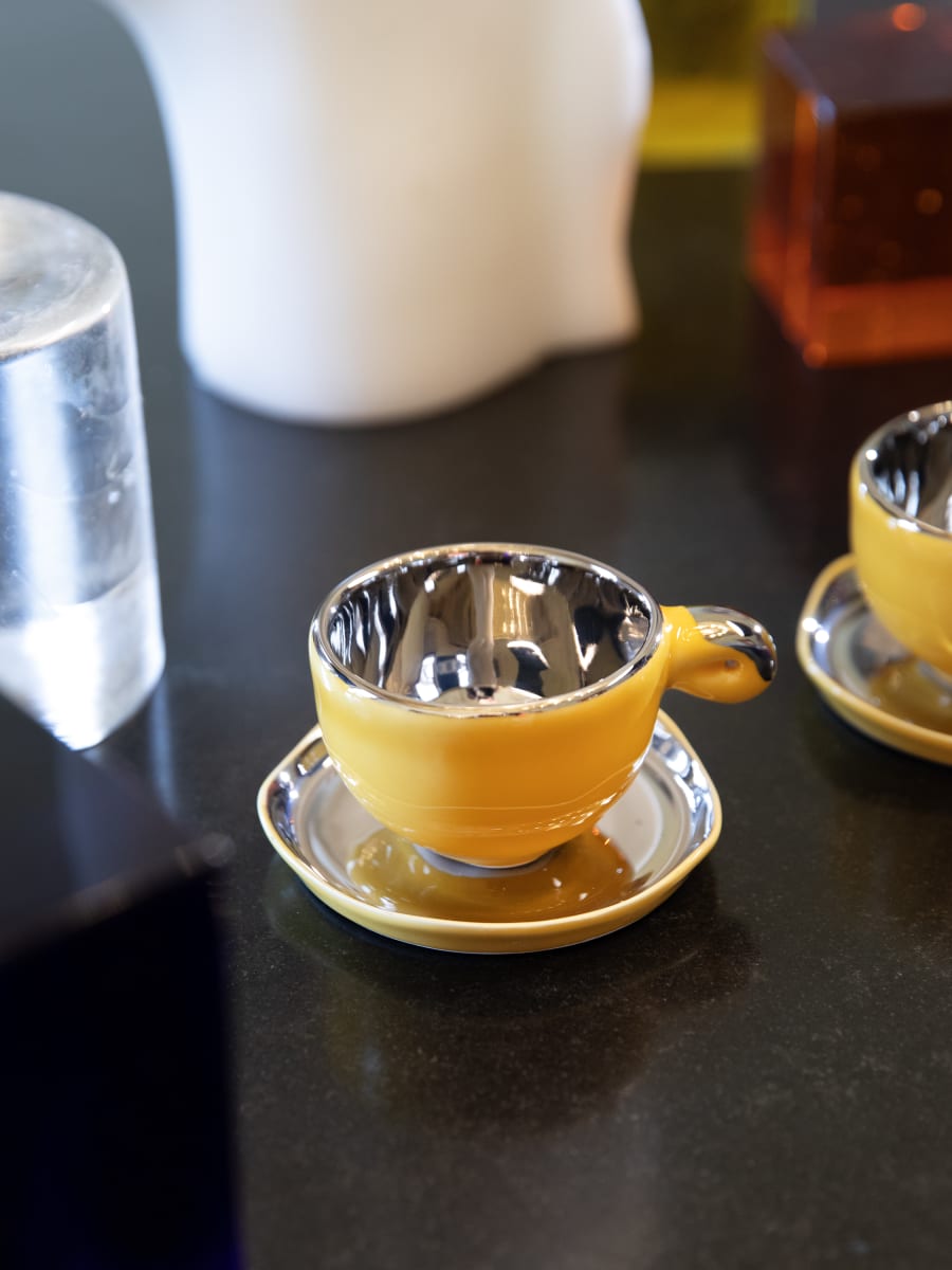 Taza Espresso & Platillo “Fiore” Platino 1 unidad2