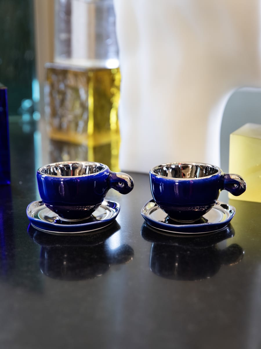 Taza Espresso & Platillo “Fiore” Platino 1 unidad5