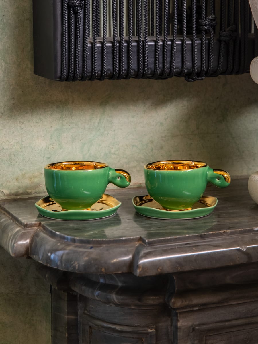 Taza Espresso & Platillo “Fiore” Oro 1 unidad9