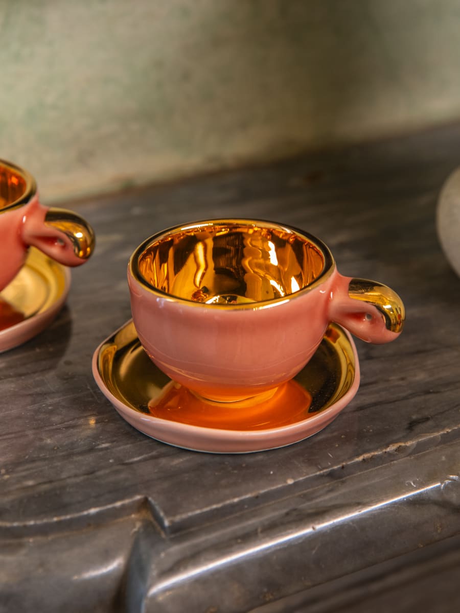 Taza Espresso & Platillo “Fiore” Oro 1 unidad14