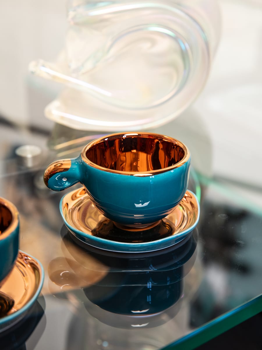 Taza Espresso & Platillo “Fiore” Cobre 1 unidad3