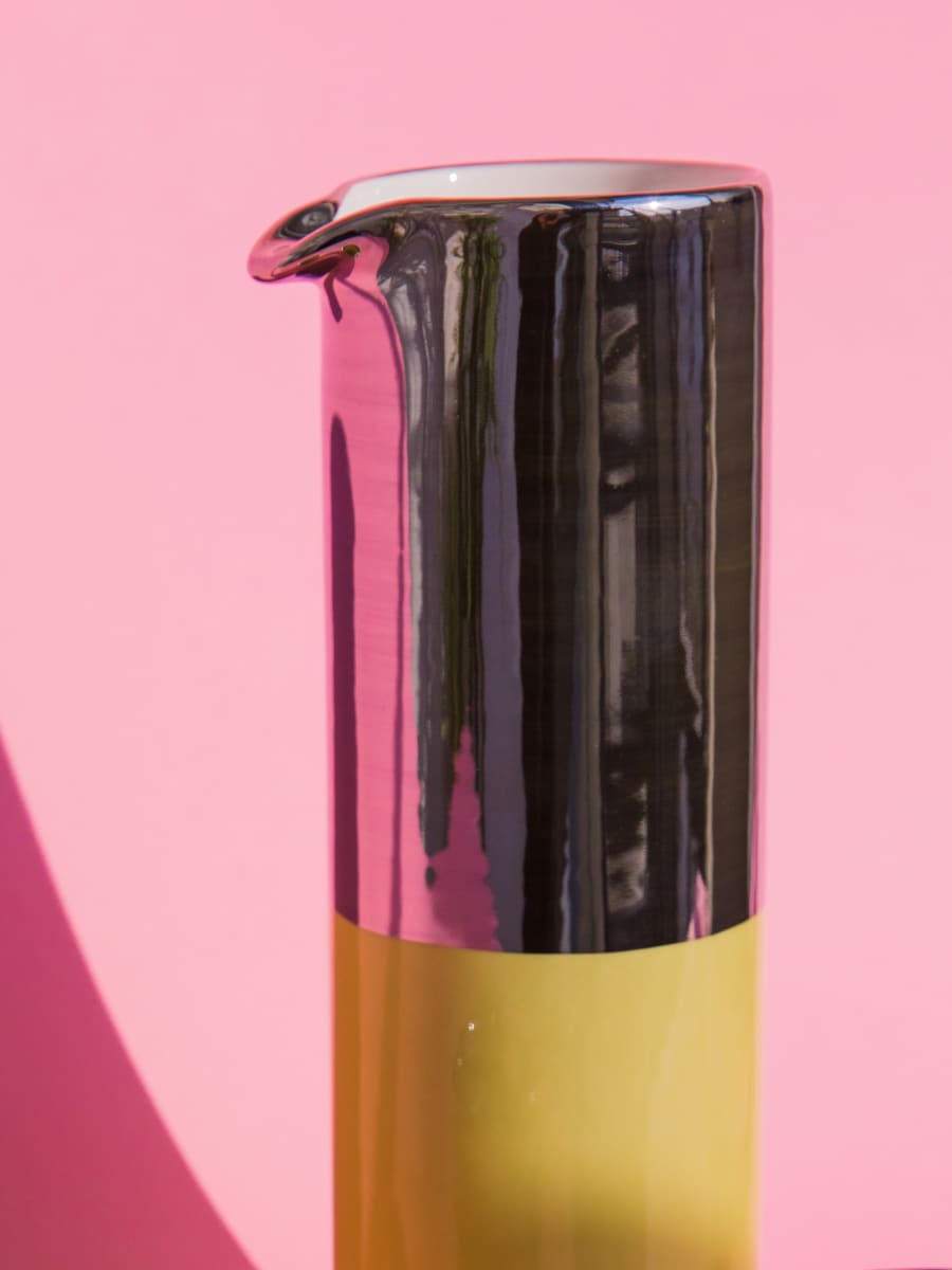 Jarra Cilindro Amarillo / Platino2