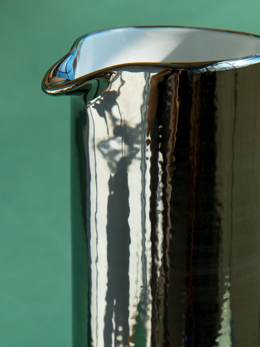 Jarra Cilindro Azul Cobalto / Platino2