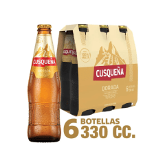 Pack 6 un. Cerveza Cusqueña Golden Lager 5.0° 330 cc