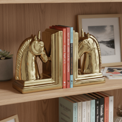 SUJETA LIBROS CABALLOS DECOR